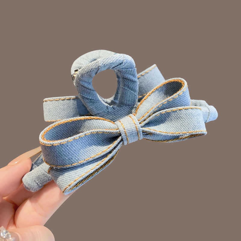 Women'S Winter Accessories Set - Autumn Winter Denim Bow Hair Claw