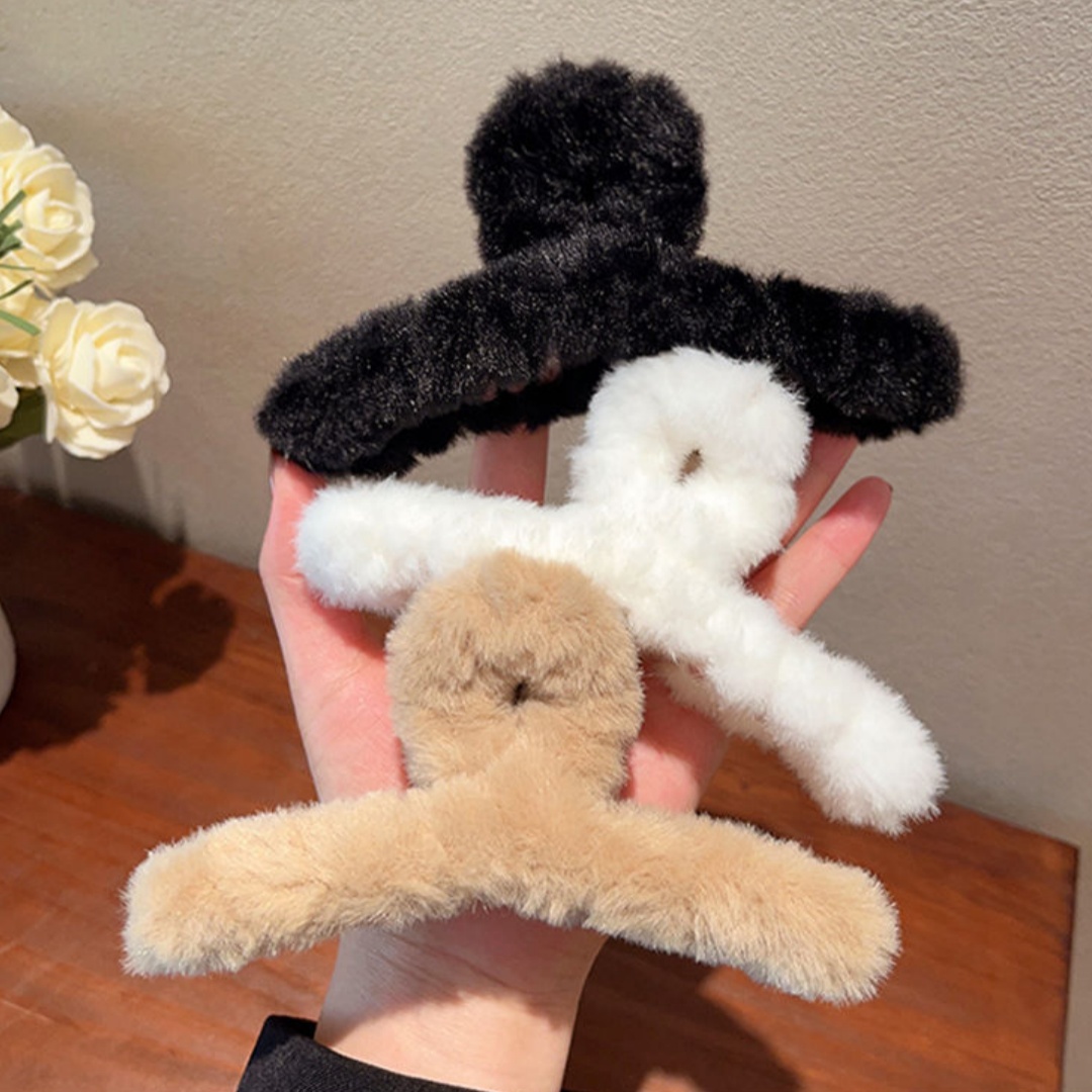 Winter Plush Hair Claw Elegant - Women'S Winter Accessories Set ulasan dan harga