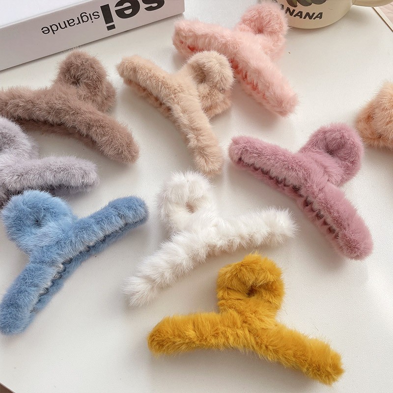 Fluffy Plush Faux Fur Big Crab - Women'S Winter Accessories Set ulasan dan harga