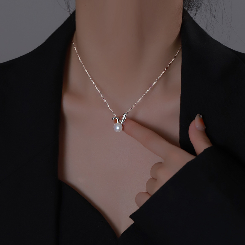 Cute Rabbit Pearl Pendant Neck - Women Accessories Meaning ulasan dan harga