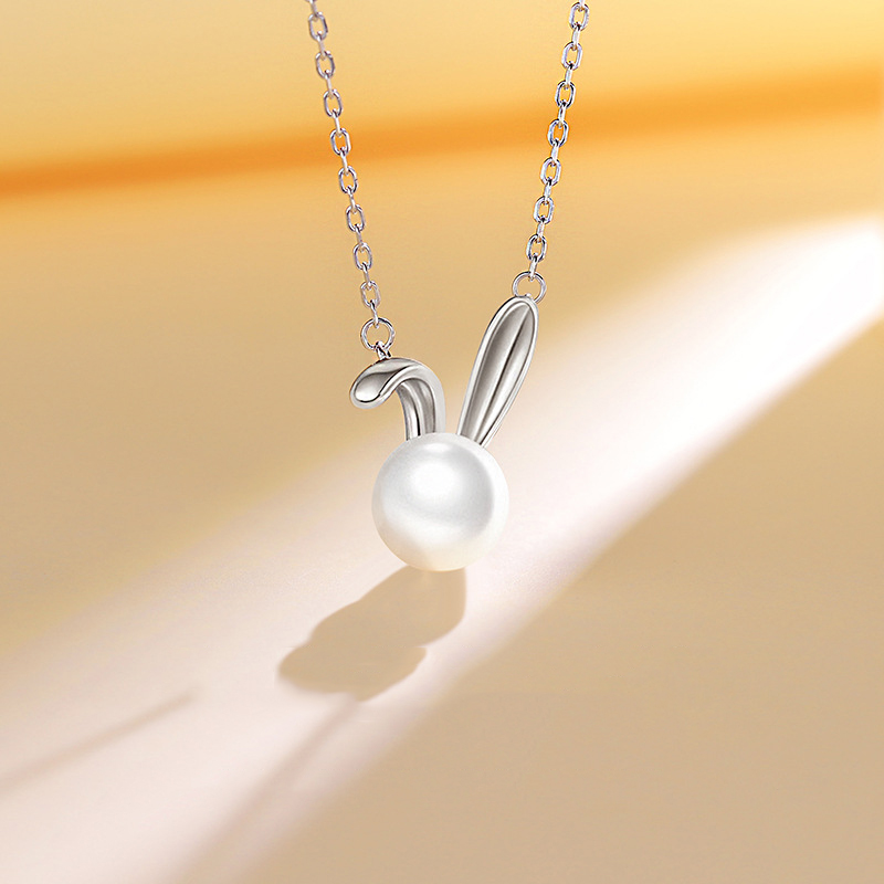 Cute Rabbit Pearl Pendant Neck - Women Accessories Meaning ulasan dan harga