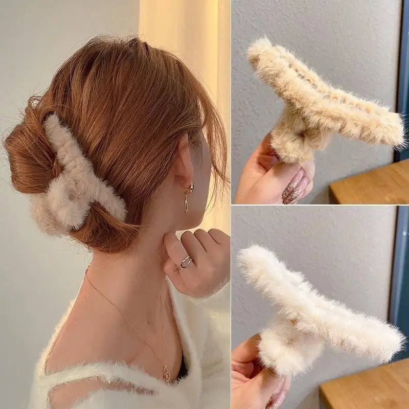 Large Plush Hair Claw Shark Cl - Women'S Winter Accessories Set ulasan dan harga