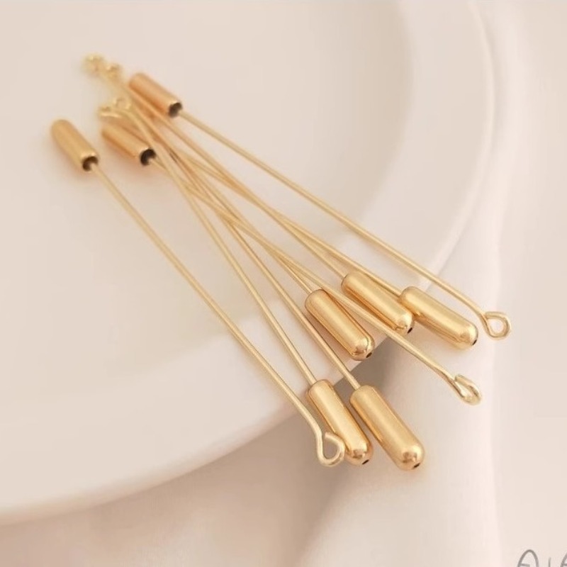 9 character brooch long pin on - Brooch Pin Gold ulasan dan harga