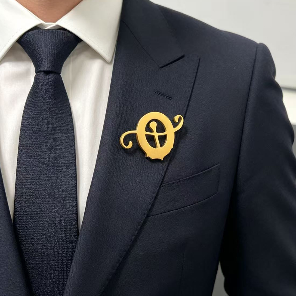 Stainless Steel Custom Logo Sk - Brooch Pin Gold ulasan dan harga