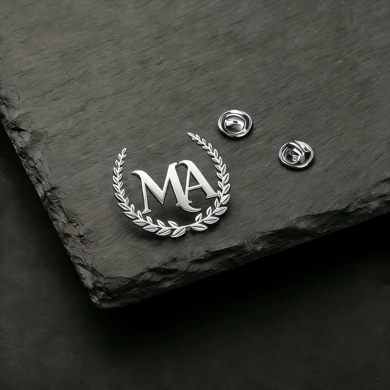 Custom Initials Gold Laurel Br - Brooch Pin Gold ulasan dan harga