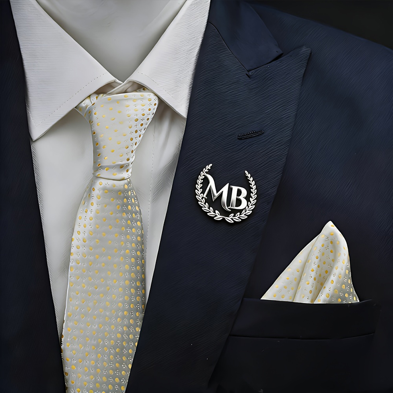 Custom Initials Gold Laurel Br - Brooch Pin Gold ulasan dan harga