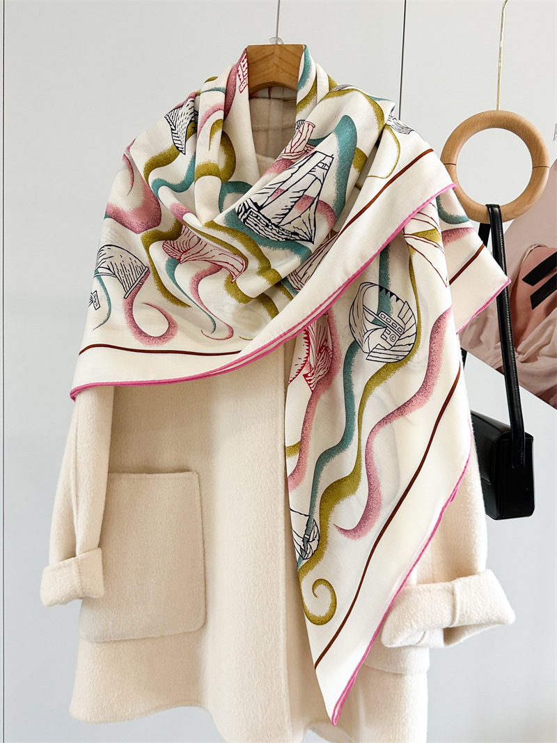 Double Faced 135CM Scarf Luxur - Women'S Winter Accessories Set ulasan dan harga