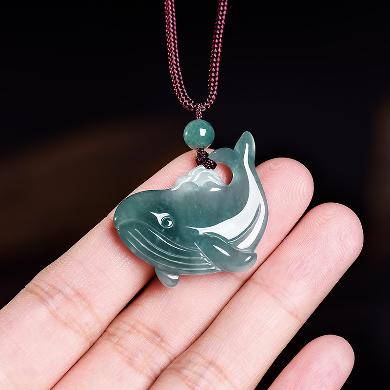 Natural Burmese Jadeite Whale  - Women'S Accessories Jewelry ulasan dan harga