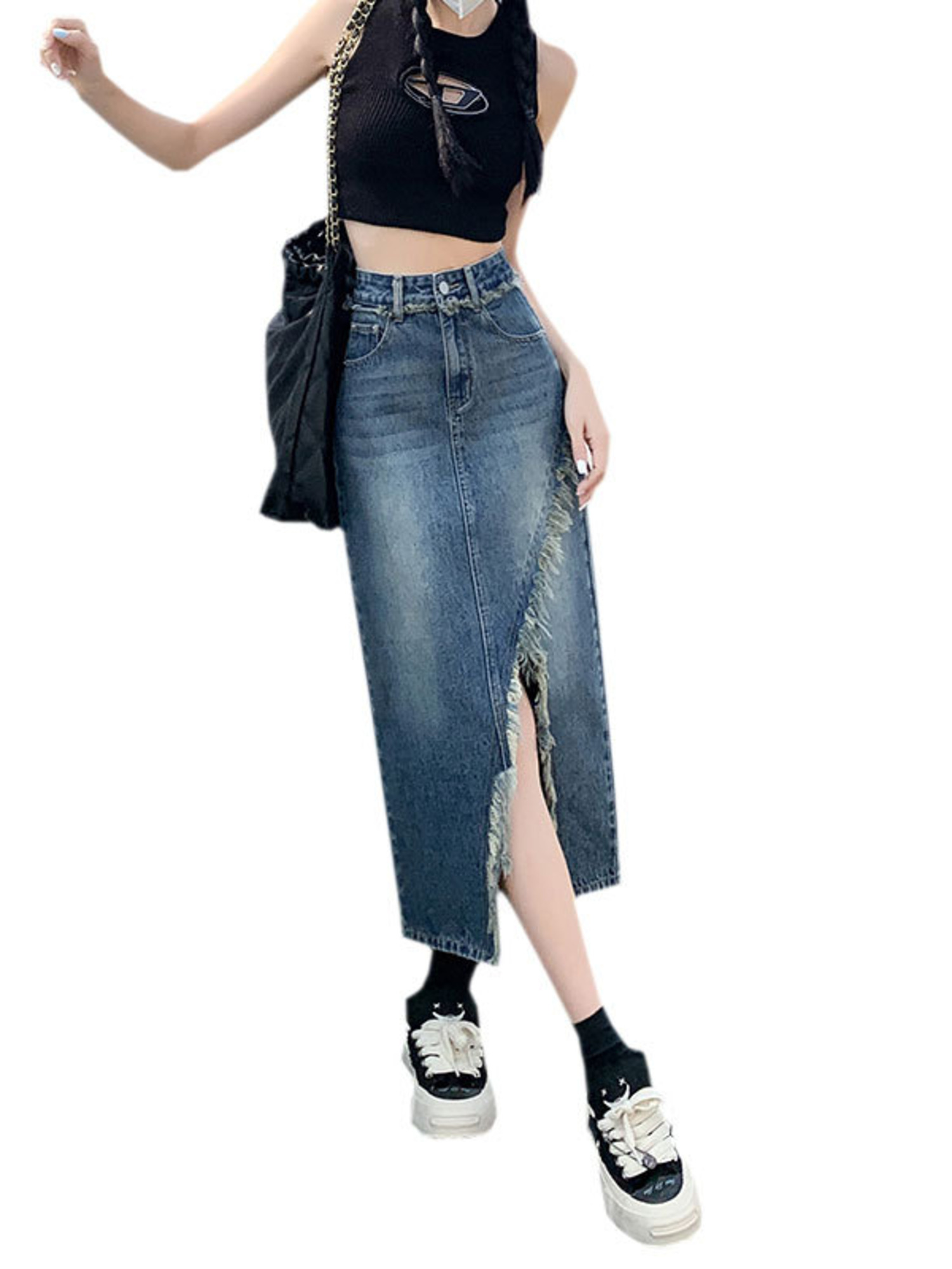 Women's High Waist Denim Skirt - Women'S Jeans Accessories ulasan dan harga