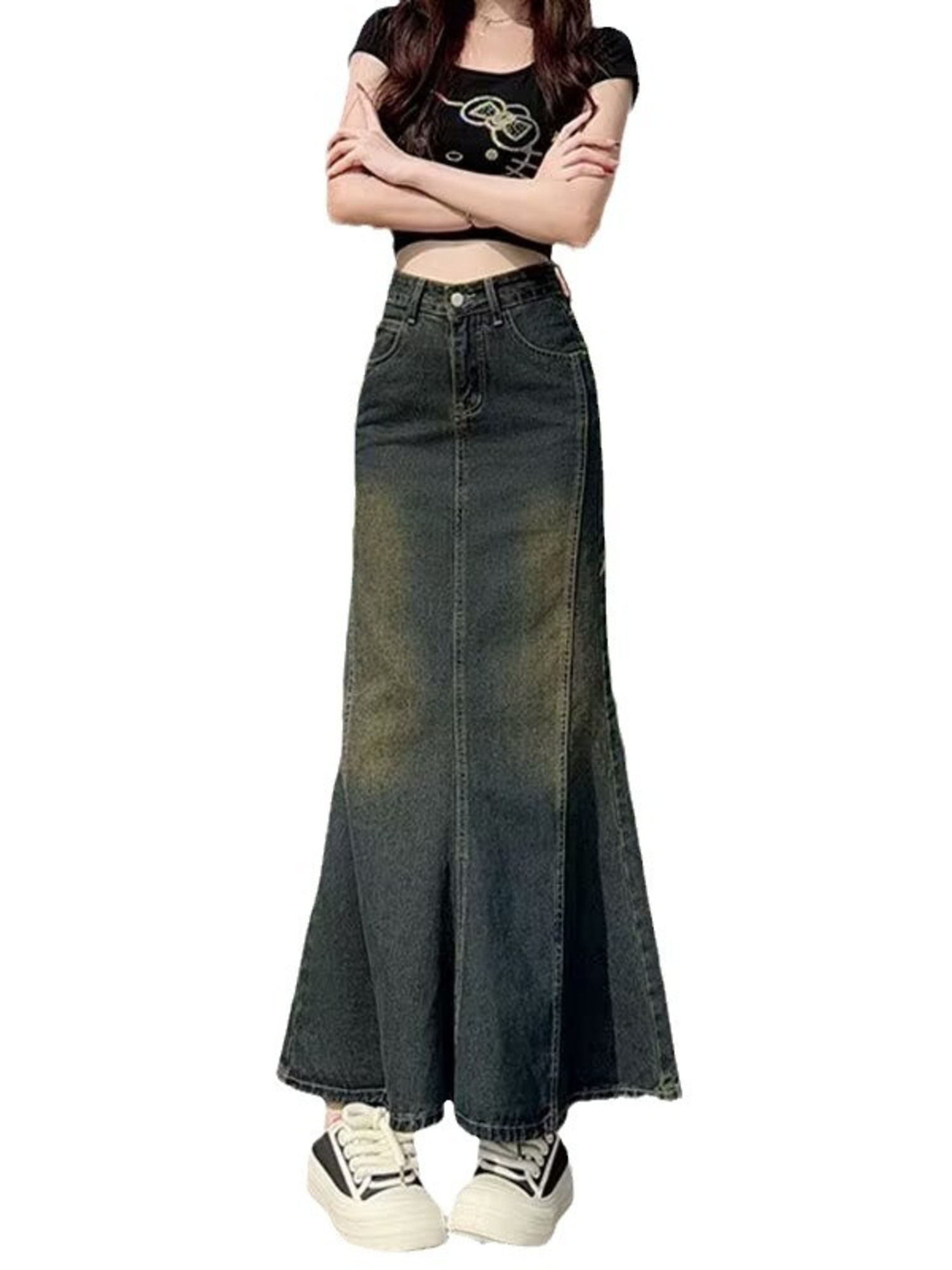 Women's Vintage Washed Denim M - Women'S Jeans Accessories ulasan dan harga