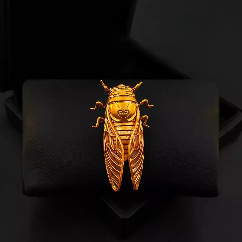 Golden Cicada Brooch with Beau - Women Accessories Meaning ulasan dan harga
