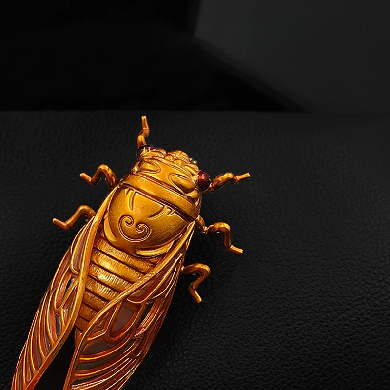 Golden Cicada Brooch with Beau - Women Accessories Meaning ulasan dan harga