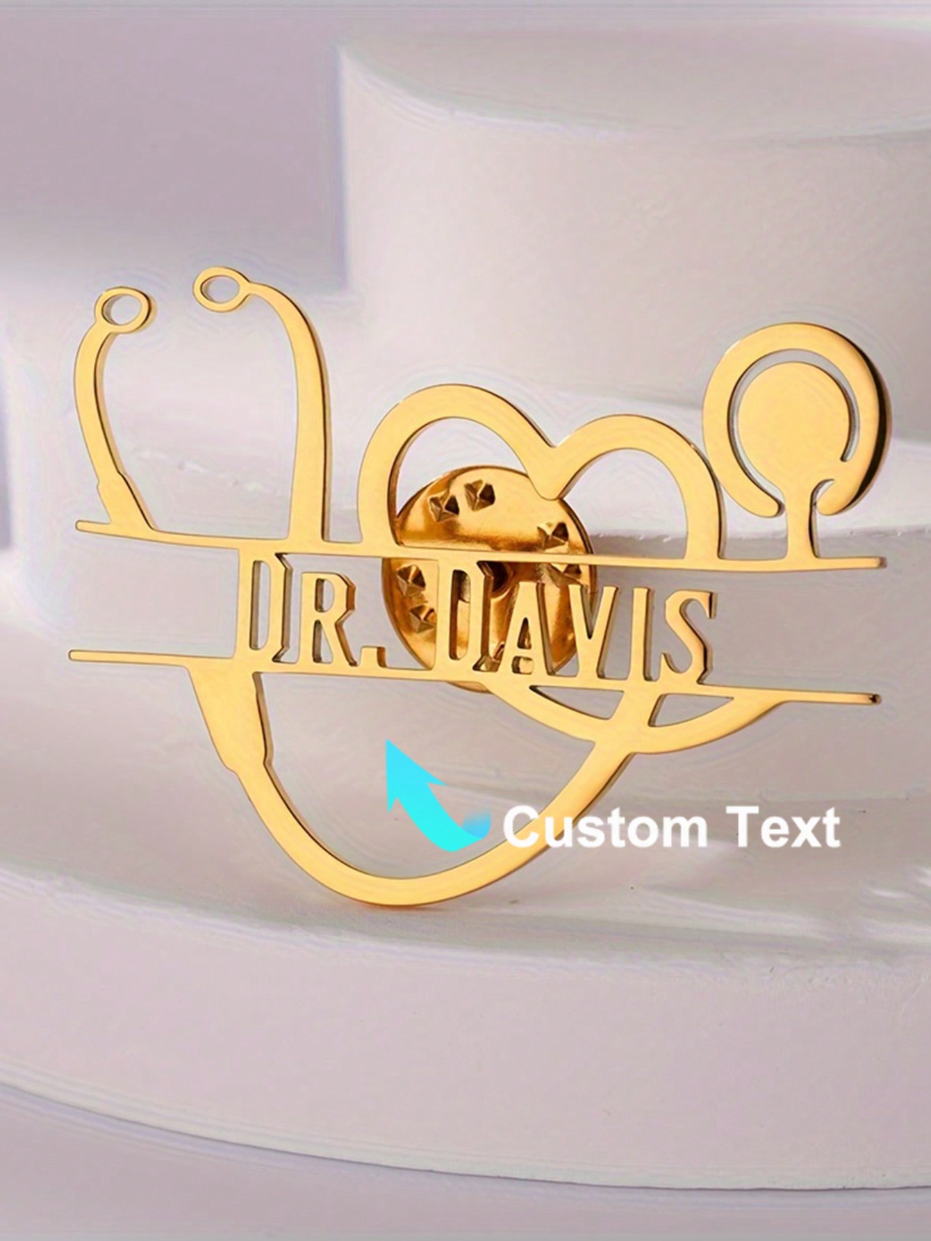 Personalized Vintage Stethosco - Brooch Pin Gold ulasan dan harga