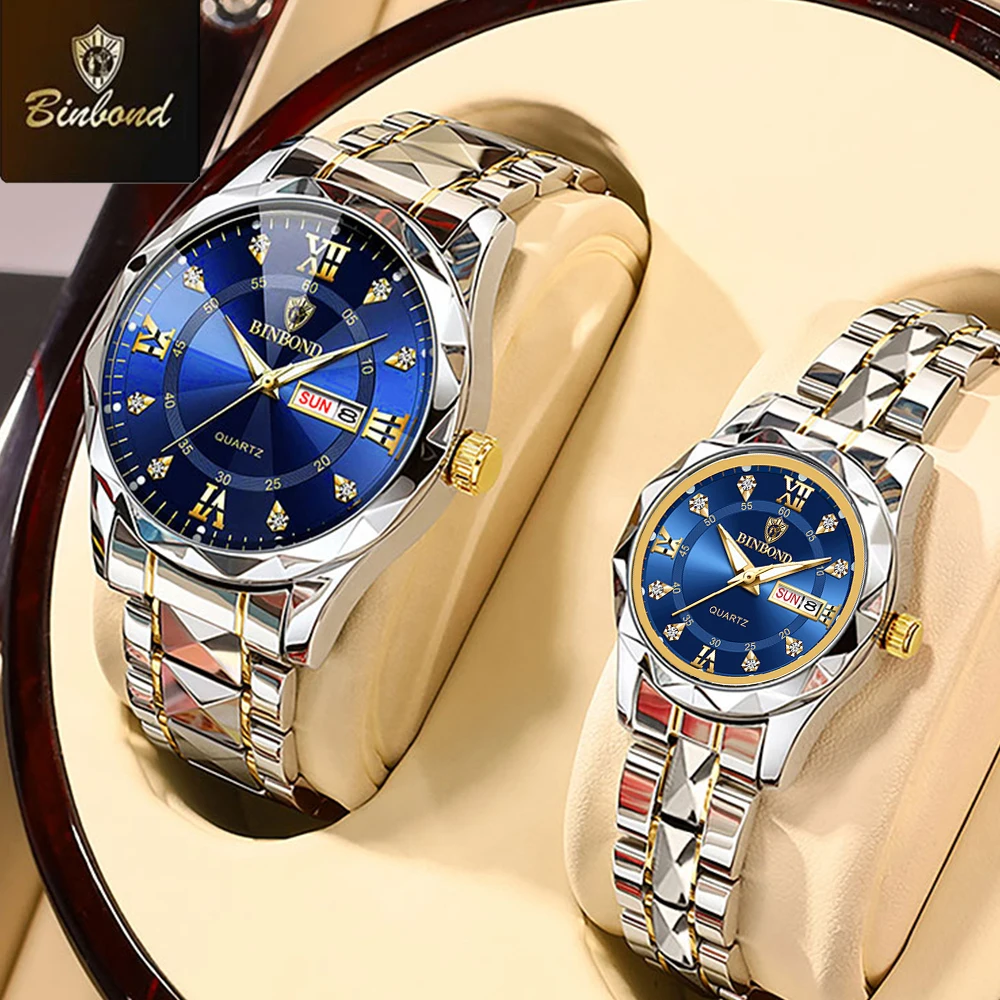 BINBOND 2pcs/Set Couple Watche - Women Accessories Display ulasan dan harga
