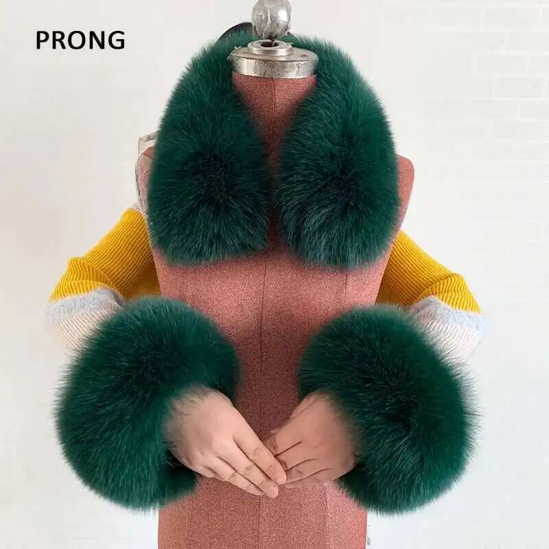 Winter Real Fur Collar And Cuf - Women'S Winter Accessories Set ulasan dan harga