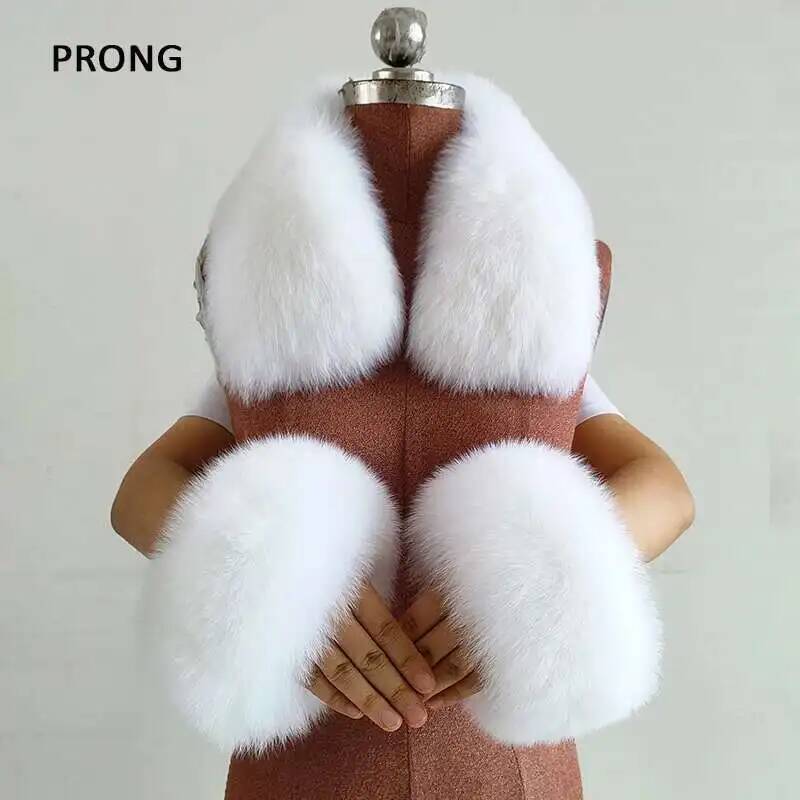 Winter Real Fur Collar And Cuf - Women'S Winter Accessories Set ulasan dan harga