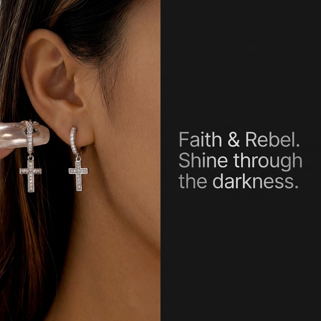 Brilliant CZ Cross Drop Earrin - Women Accessories Meaning ulasan dan harga